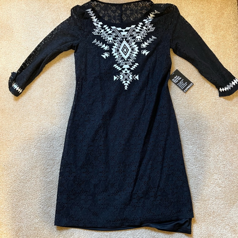 Express - Black Lace/Lined Dress- SP NWT